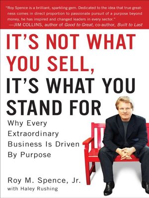 cover image of It's Not What You Sell, It's What You Stand For